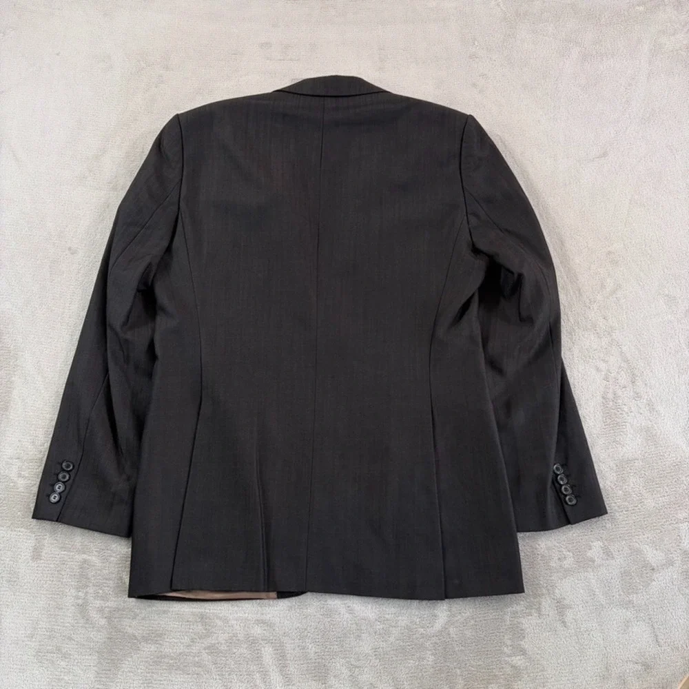 Hugo Boss 2 Button‎ Front Suit Set in Brown Striped Wool Men 40R Pants 34x30